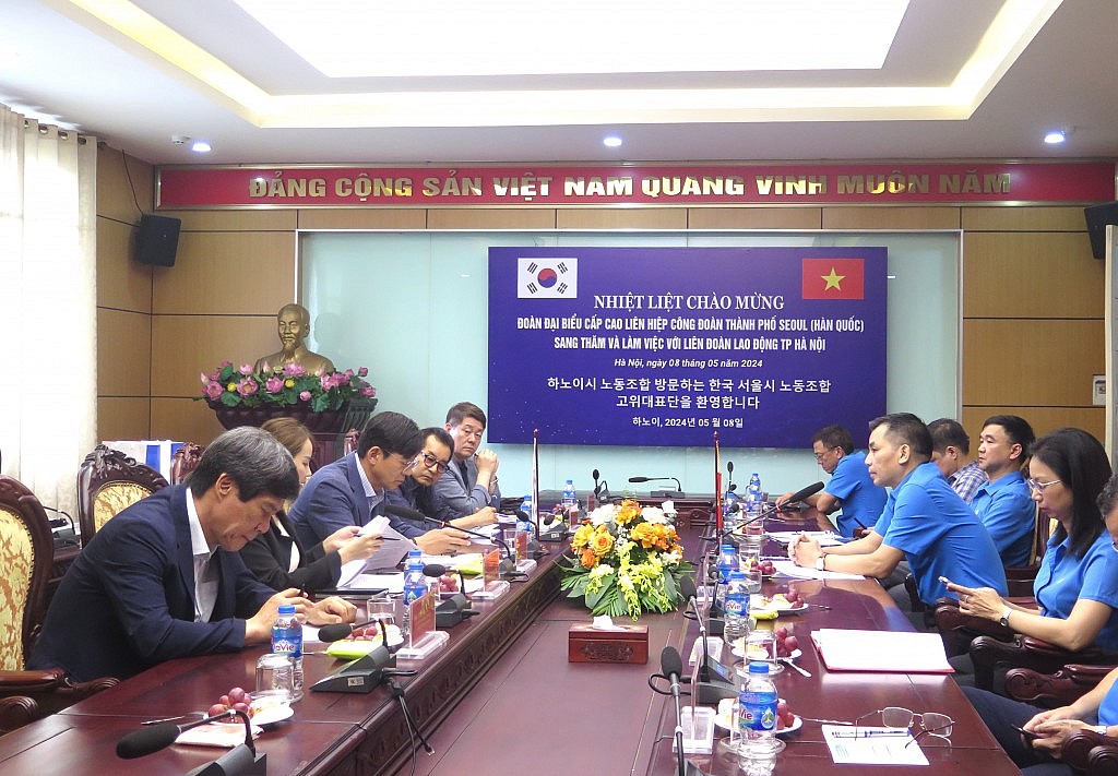 Đoàn đại biểu cấp cao Liên hiệp Công đoàn Seoul thăm và làm việc với LĐLĐ thành phố Hà Nội