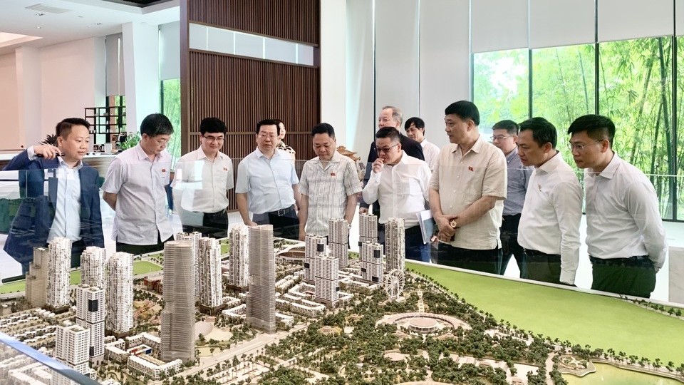 Đoàn giám sát của Quốc hội khảo sát về thị trường bất động sản và nhà ở xã hội tại quận Hoàng Mai