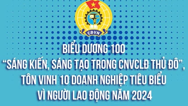 Infographic: Biểu dương 100 “Sáng kiến, sáng tạo trong CNVCLĐ Thủ đô”, 10 doanh nghiệp tiêu biểu vì người lao động