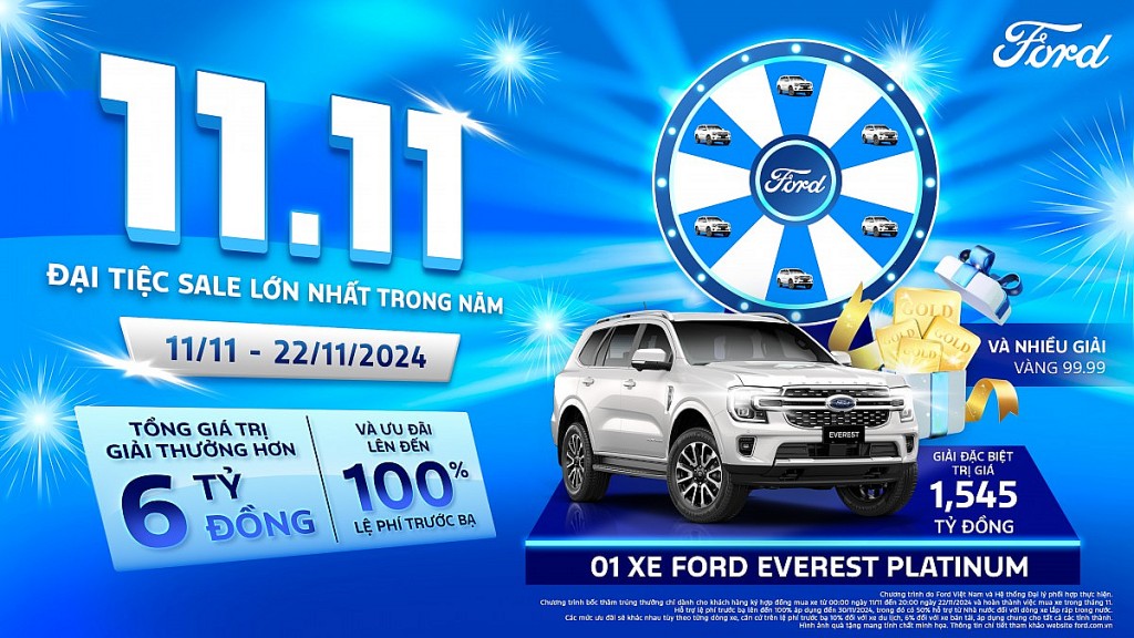 Ford Việt Nam triển khai “Đại tiệc sale” với nhiều ưu đãi hấp dẫn trong tháng 11