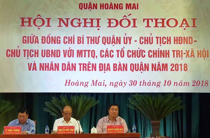 Lãnh đạo quận Hoàng Mai lắng nghe ý kiến nhân dân