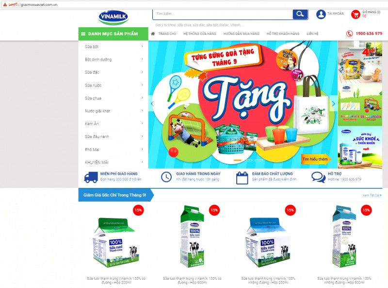 ra mat website thuong mai dien tu vinamilk eshop giac mo sua viet