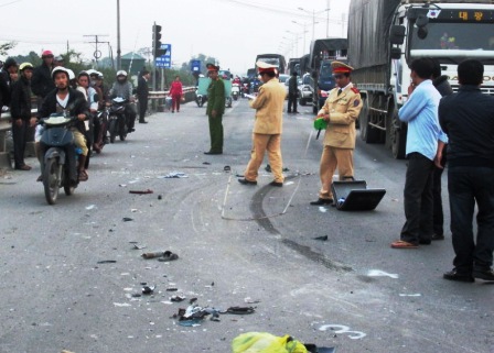 Hiện trường vụ tai nạn.