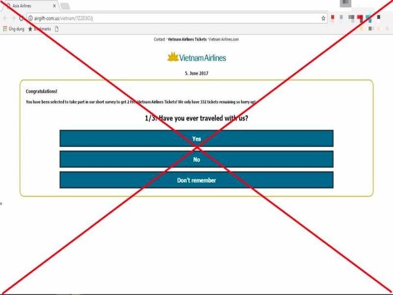 canh giac trang web lua tang ve may bay mien phi