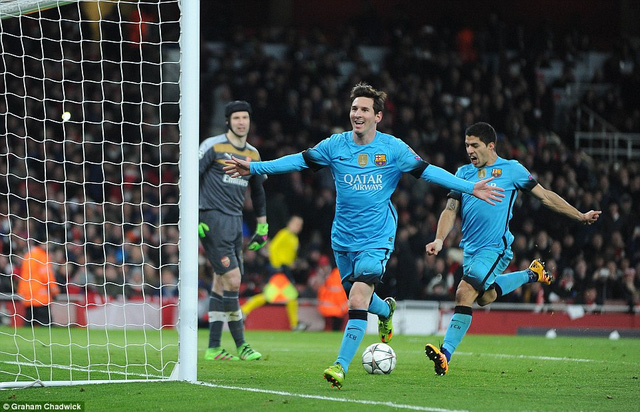 Messi tiếp tục là khắc tinh đối với Arsenal