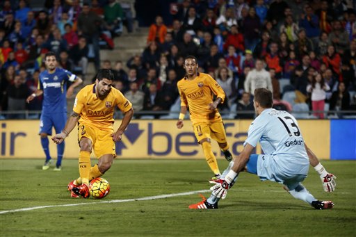 Suarez từng ghi bàn vào lưới Getafe ở lượt đi