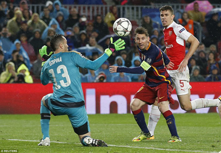 Messi đã ghi 9 bàn vào lưới Arsenal