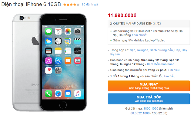 nguoc doi gia iphone 6 plus re hon ca iphone 6 tai viet nam