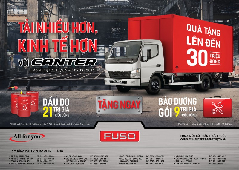 fuso khuyen mai cho xe canter