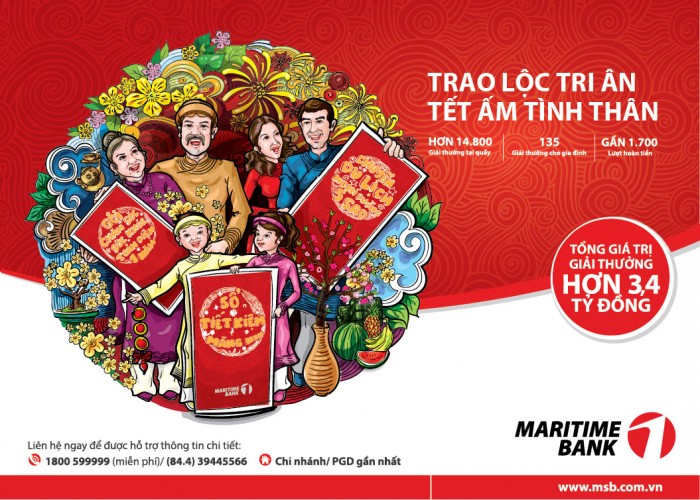 Tết ấm tình thân với lộc tri ân từ Maritime Bank