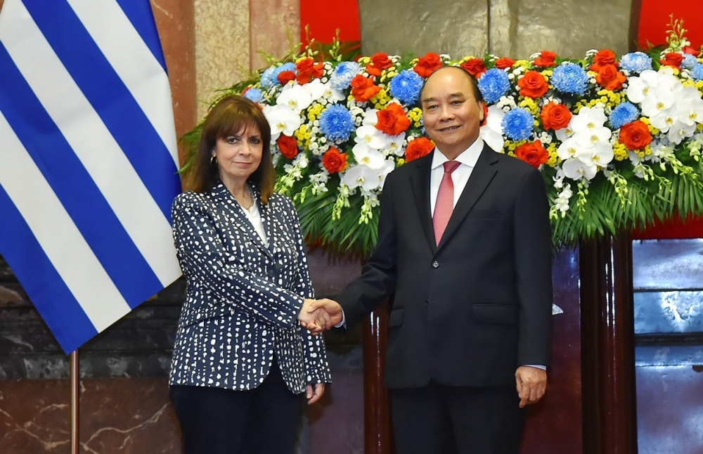 Chủ tịch nước Nguyễn Xuân Phúc hội đàm với Tổng thống Hy Lạp