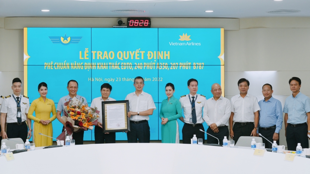 Vietnam Airlines trở thành hãng bay đầu tiên của Việt Nam đạt khai thác tầm bay mở rộng trên 180 phút