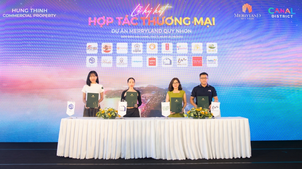 Hung Thinh Commercial Property ký thỏa thuận hợp tác thương mại cùng 17 thương hiệu bán lẻ hàng đầu tại Canal District (MerryLand Quy Nhơn)