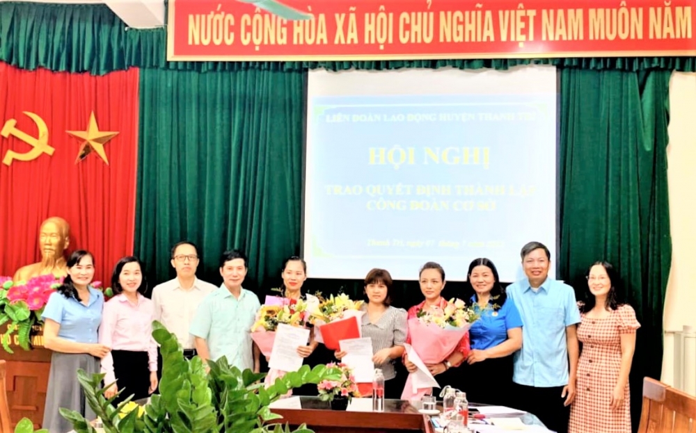 Liên đoàn Lao động huyện Thanh Trì thành lập thêm 3 Công đoàn cơ sở