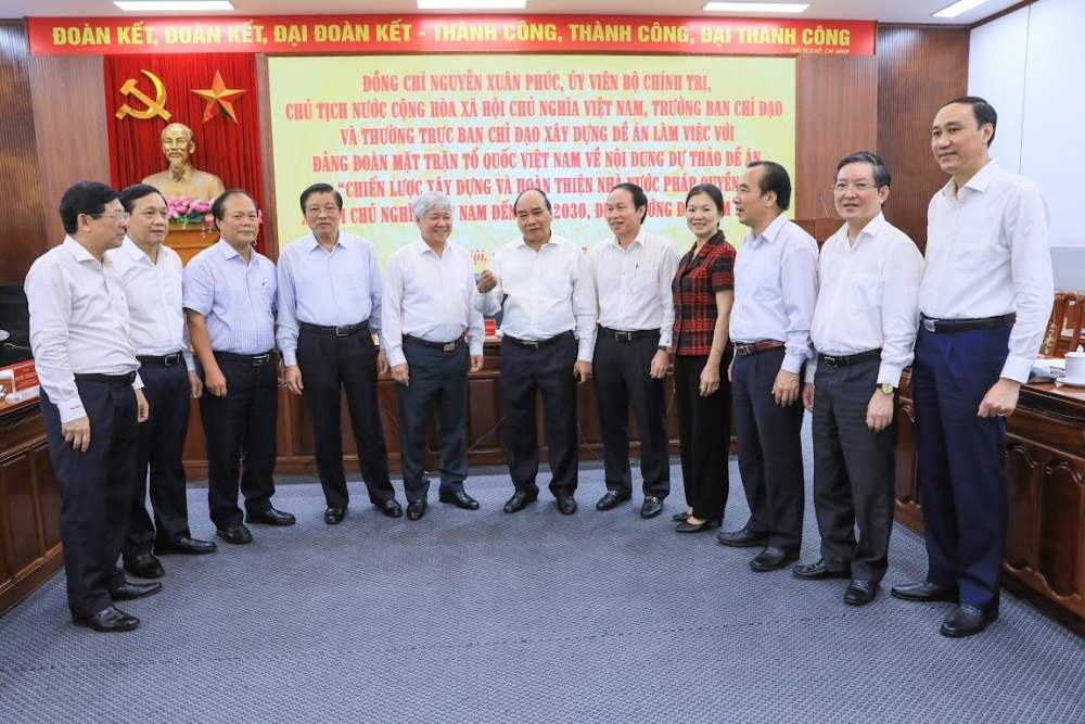 Chủ tịch nước Nguyễn Xuân Phúc làm việc với Đảng đoàn MTTQ Việt Nam về xây dựng Nhà nước pháp quyền