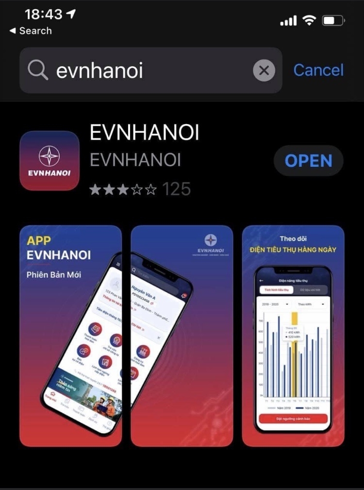 Dùng điện ngày nào biết được số điện ngày đó với App EVNHANOI