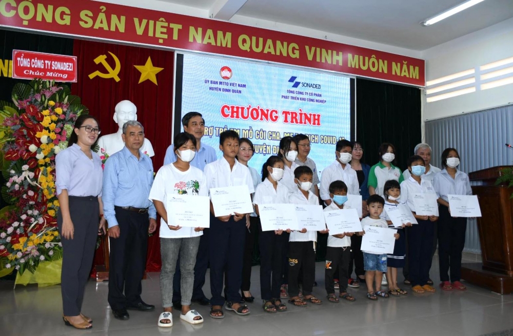 Sonadezi dự chi hơn 2,5 tỉ đồng hỗ trợ trẻ mồ côi vì Covid-19 ở Đồng Nai