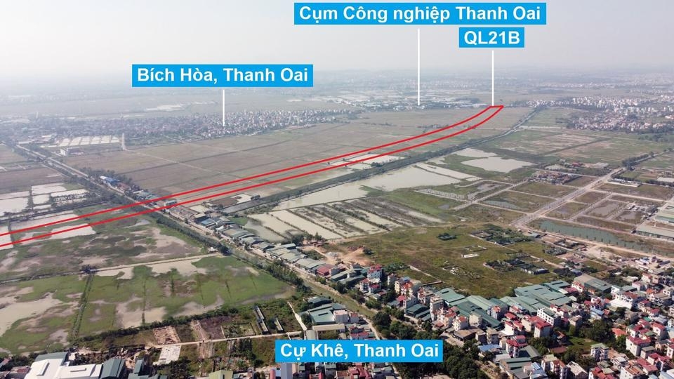 Vành đai 4 đi qua địa phận huyện Thanh Oai có chiều dài 7,9km.
