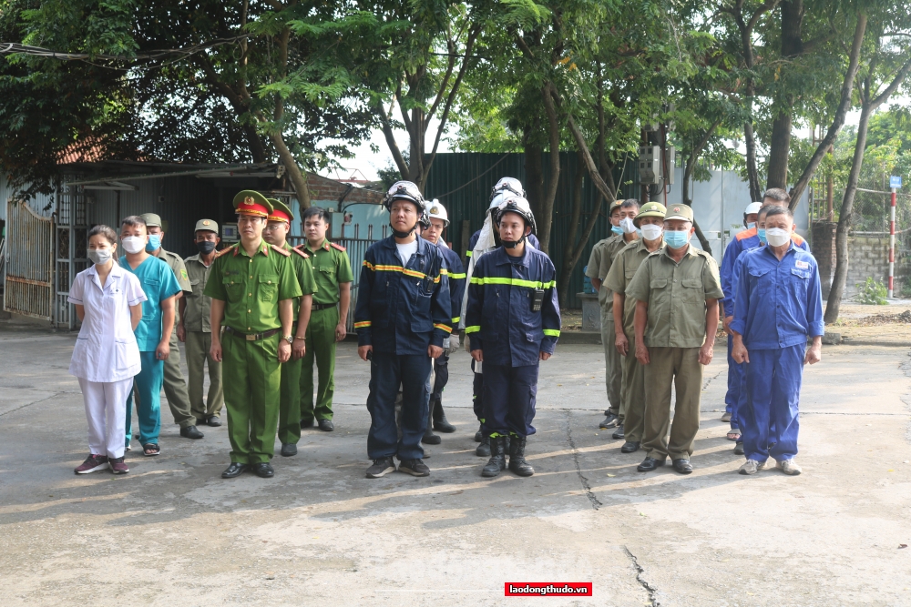 Quận Bắc Từ Liêm: Diễn tập phòng cháy, chữa cháy tại Tổ dân phố Hoàng Xá