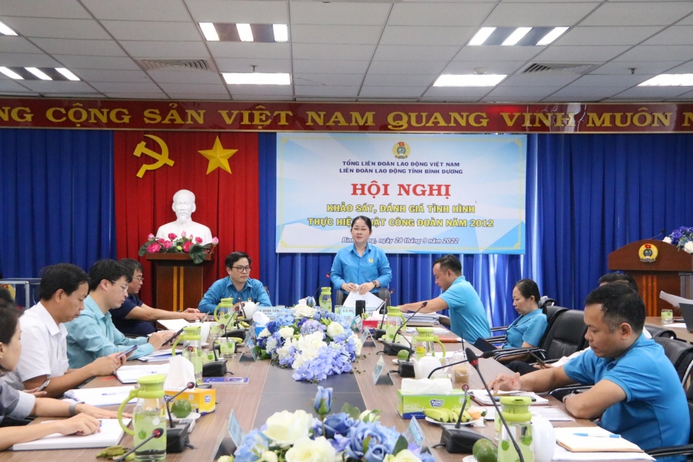 Đoàn công tác của Tổng LĐLĐ Việt Nam làm việc với LĐLĐ tỉnh Bình Dương