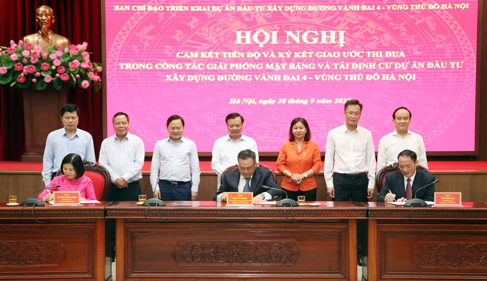 Hà Nội, Bắc Ninh, Hưng Yên ký cam kết tiến độ dự án đường Vành đai 4