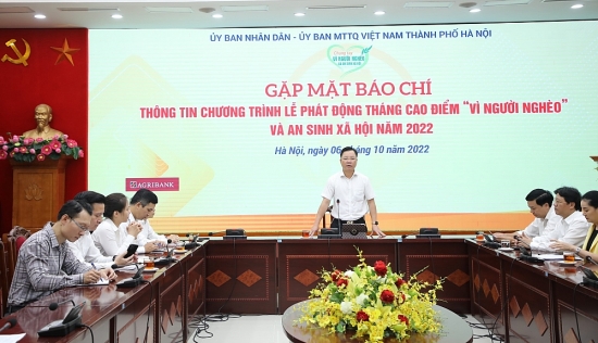 Ngày 11/10: Phát động Tháng cao điểm “Vì người nghèo” và an sinh xã hội thành phố Hà Nội năm 2022