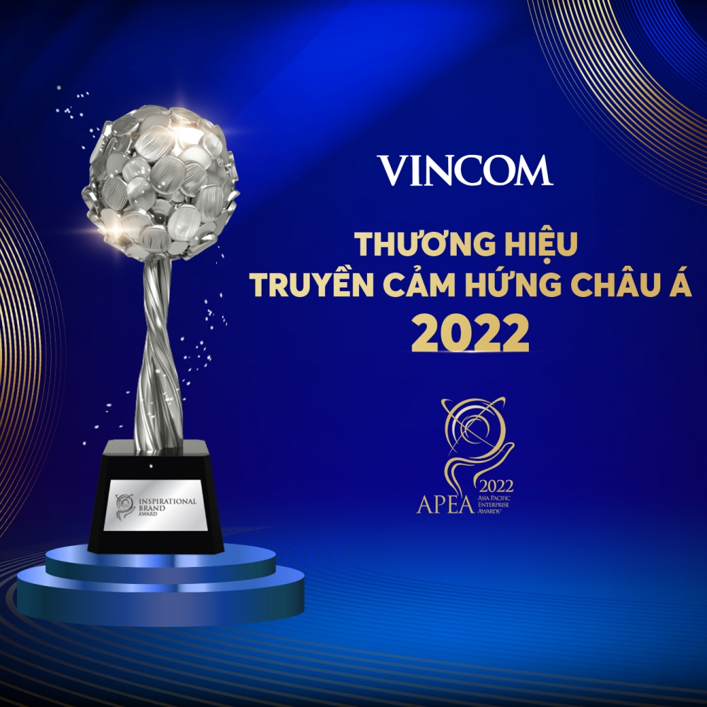 Vincom Retail nhận giải thưởng thương hiệu truyền cảm hứng châu Á- Thái Bình Dương 2022 tại APEA