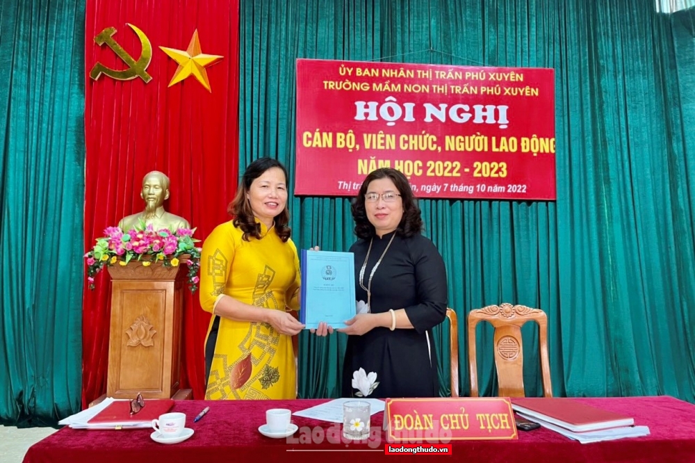 Trường Mầm non thị trấn Phú Xuyên: Công đoàn và chuyên môn phối hợp tổ chức tốt các phong trào thi đua