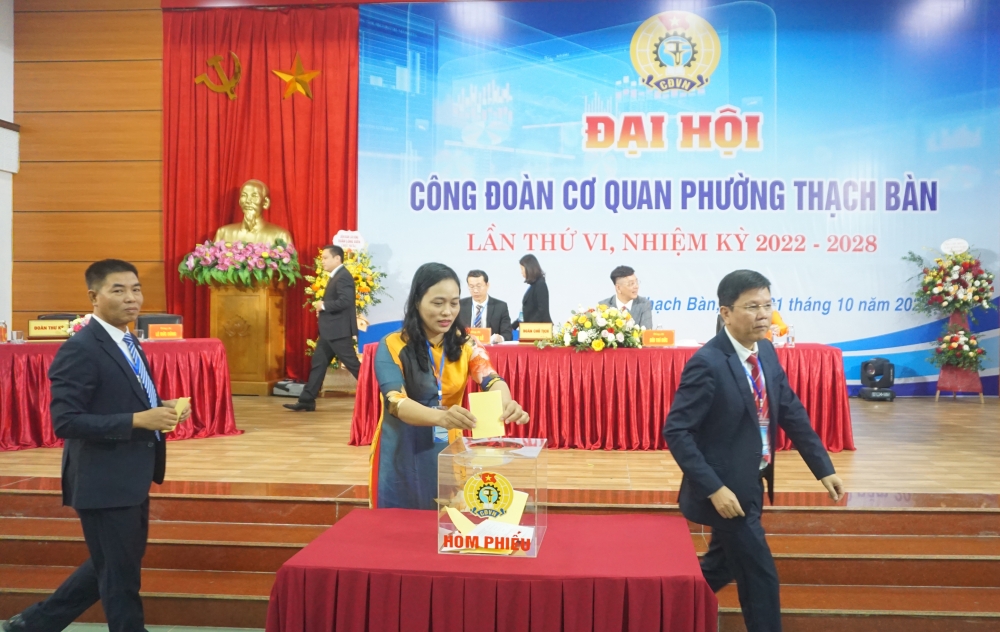 Công đoàn phường Thạch Bàn tổ chức thành công Đại hội Công đoàn khóa VI, nhiệm kỳ 2022-2028
