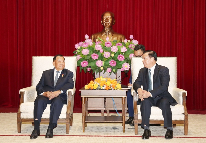 Bí thư Thành ủy Hà Nội tiếp Chủ tịch Thượng viện Campuchia