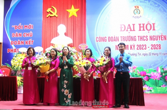 Huyện Thường Tín: Tổ chức thành công Đại hội Công đoàn Trường THCS Nguyễn Trãi A