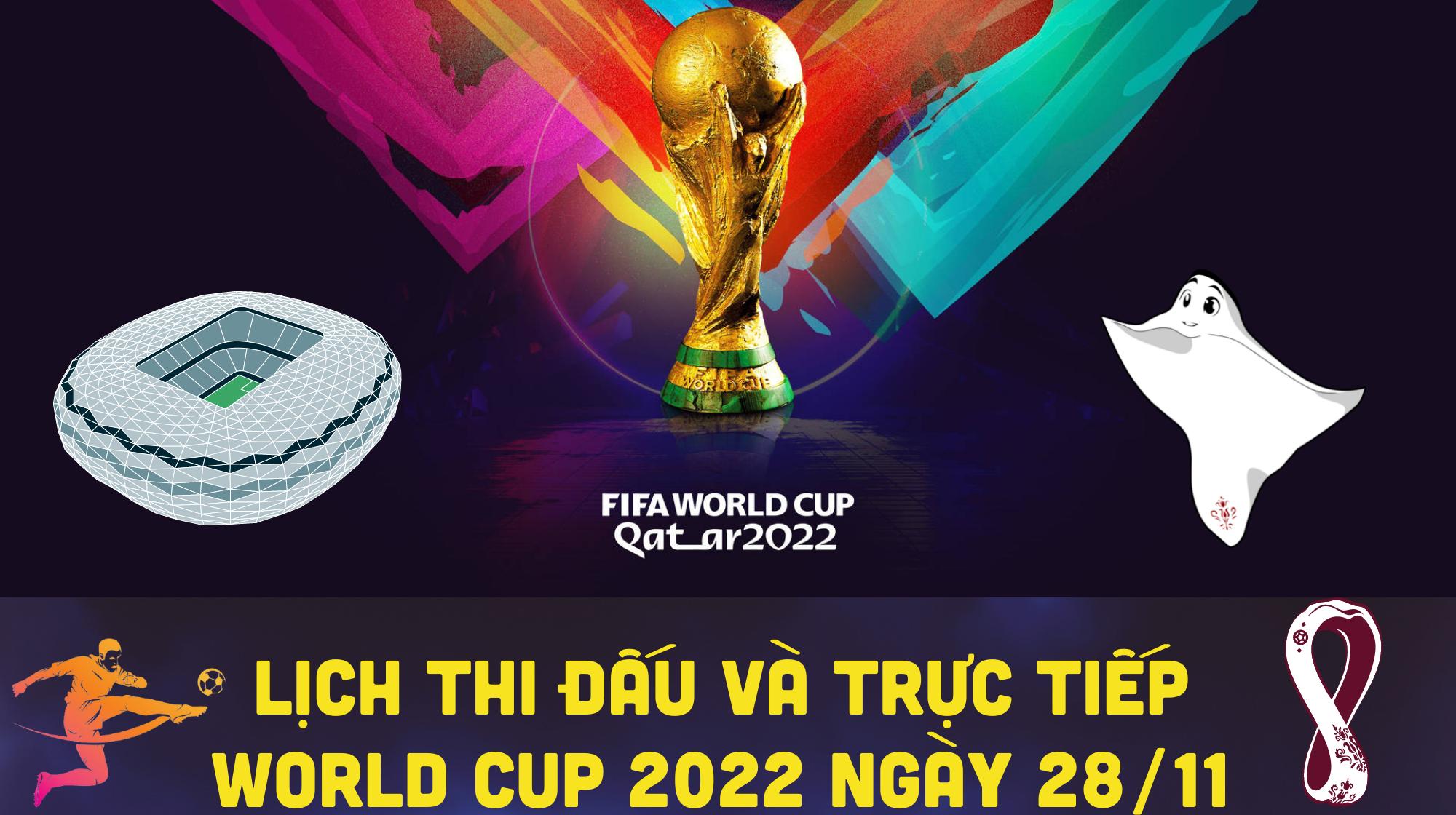 Lịch thi đấu và trực tiếp World Cup 2022 ngày 28/11