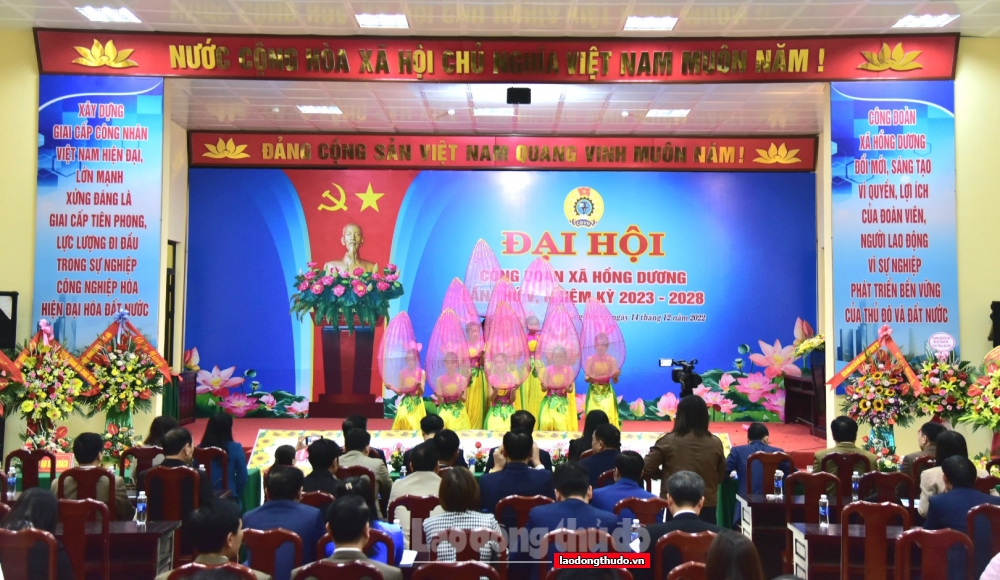 Công đoàn xã Hồng Dương tổ chức thành công Đại hội