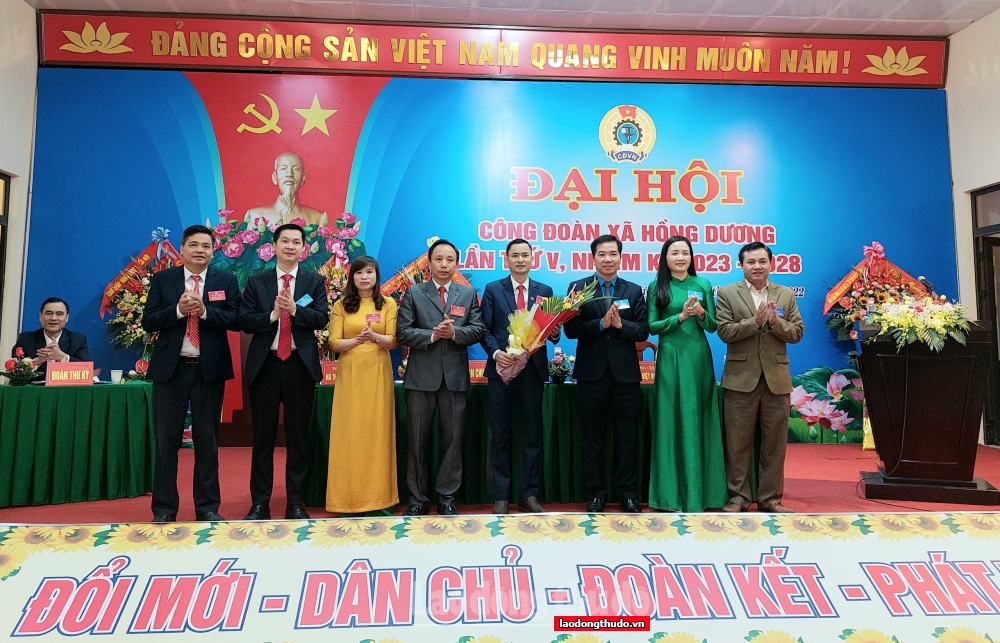 Công đoàn xã Hồng Dương tổ chức thành công Đại hội