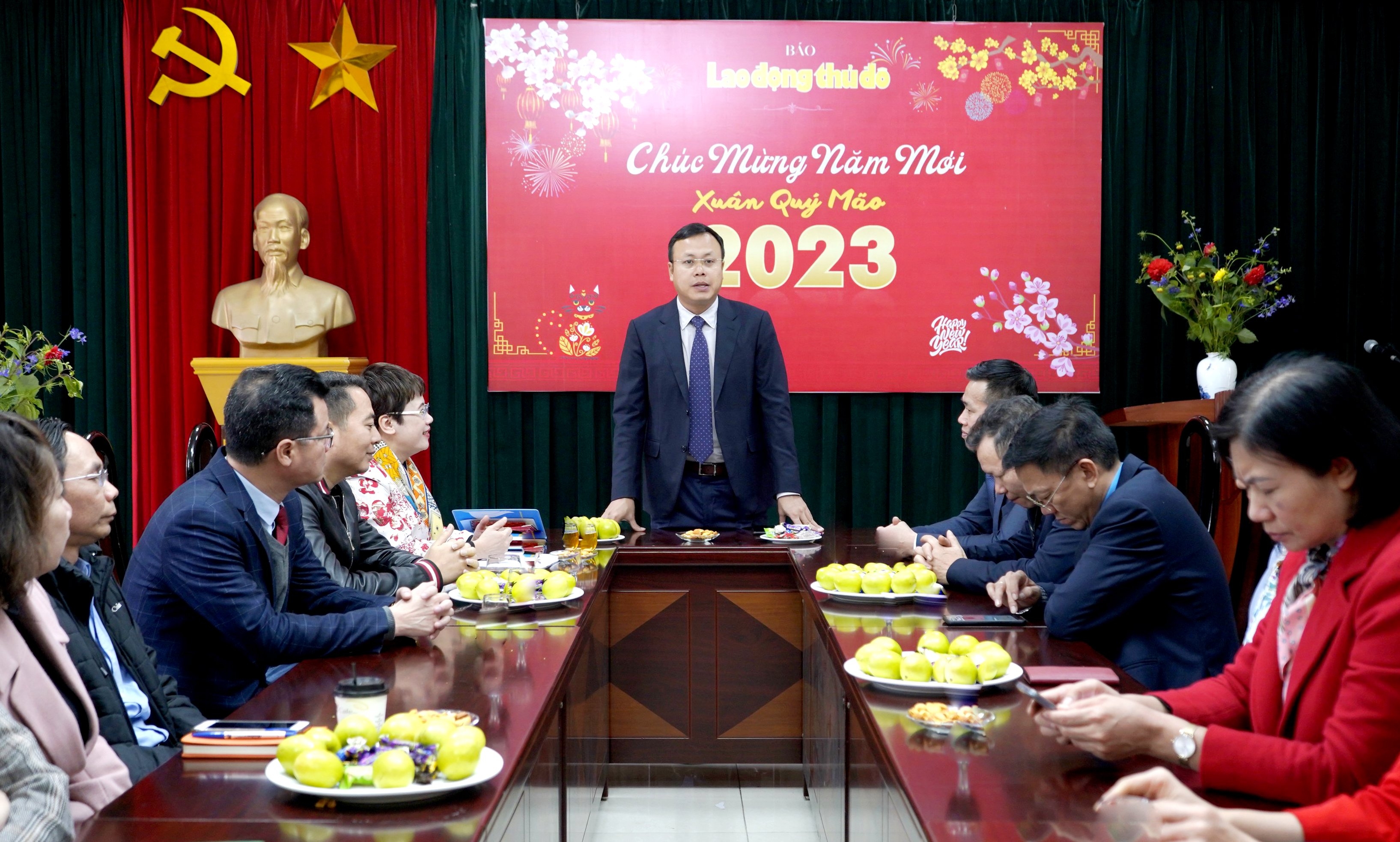 Chủ tịch LĐLĐ thành phố Hà Nội Phạm Quang Thanh thăm, chúc Tết, kiểm tra công vụ tại các đơn vị