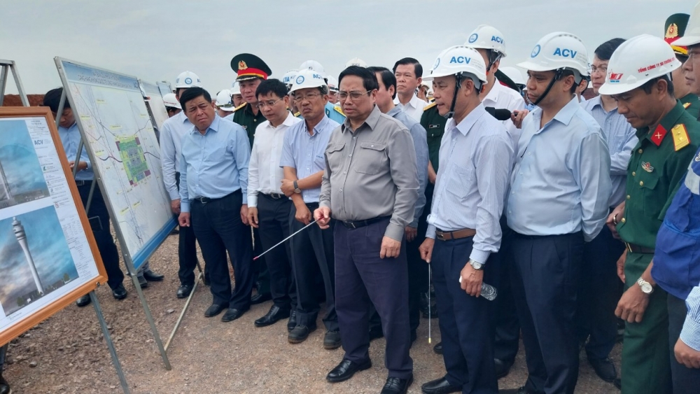 Thủ tướng Phạm Minh Chính kiểm tra tiến độ dự án sân bay quốc tế Long Thành