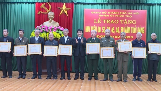 Huyện Phúc Thọ: Trao tặng Huy hiệu Đảng cho 145 đảng viên dịp 3/2