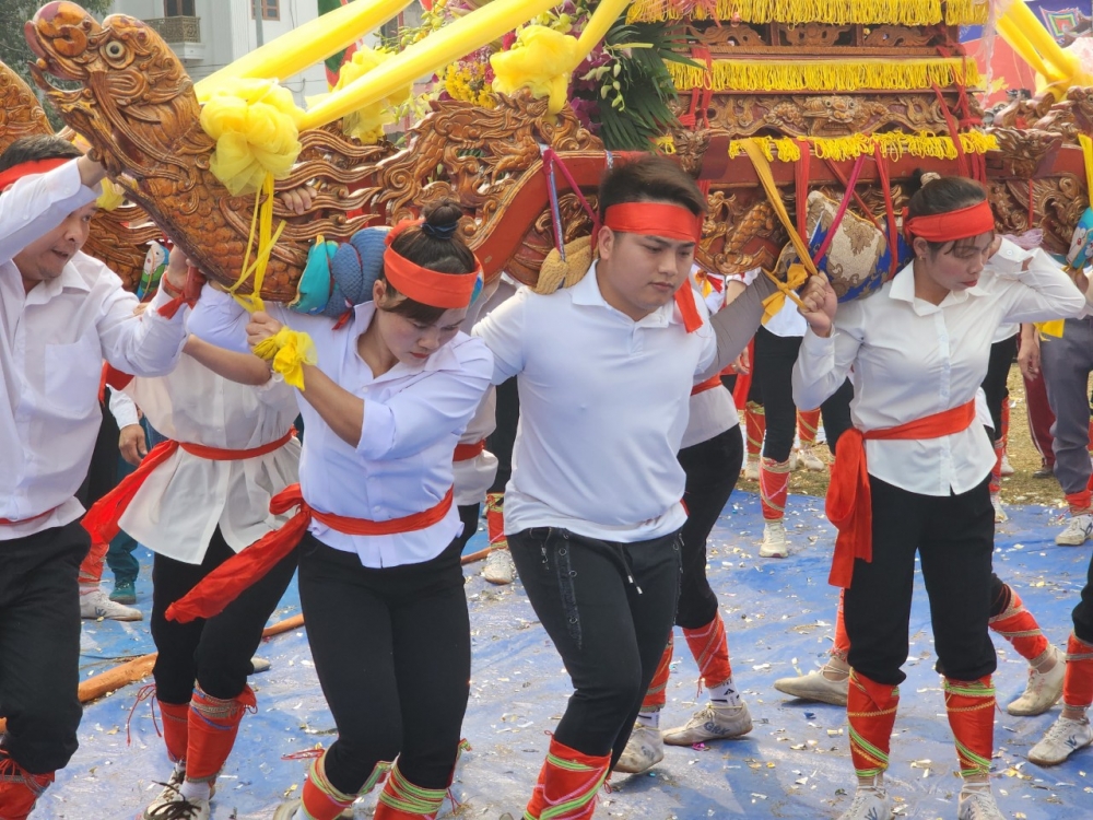 Đặc sắc lễ rước kiệu tại hội làng truyền thống xã Thượng Lâm - Đồng Tâm