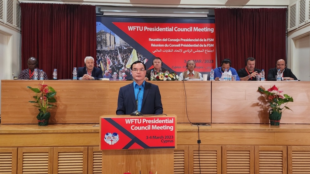 Chủ tịch Tổng LĐLĐ Việt Nam tham dự Hội nghị Hội đồng Chủ tịch Liên hiệp Công đoàn Thế giới