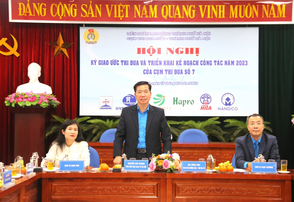 Cụm Thi đua số 7 LĐLĐ thành phố Hà Nội ký giao ước thi đua năm 2023