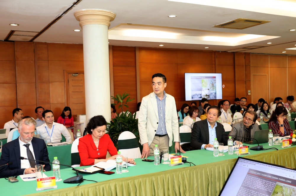 Phó Giám đốc Sở Quy hoạch - Kiến trúc Hà Nội Nguyễn Trọng Kỳ Anh phát biểu tại Hội thảo.