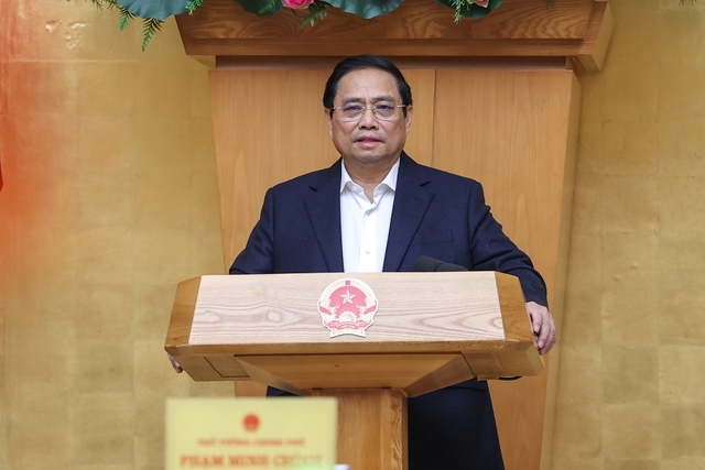 Thủ tướng Phạm Minh Chính chủ trì phiên họp Chính phủ chuyên đề về xây dựng pháp luật tháng 3 năm 2023. (Ảnh: VGP/Nhật Bắc)