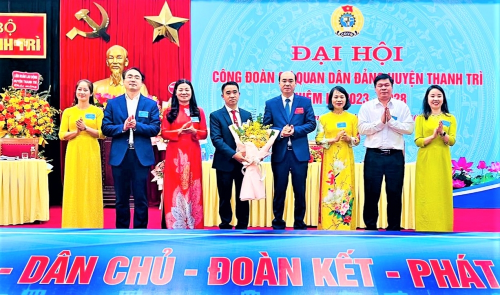 Tổ chức thành công Đại hội Công đoàn cơ quan Dân Đảng huyện Thanh Trì, nhiệm kỳ 2023 - 2028