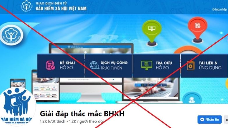 Tiếp tục xuất hiện FanPage giả mạo cơ quan BHXH Việt Nam để lừa đảo, chiếm đoạt tài sản