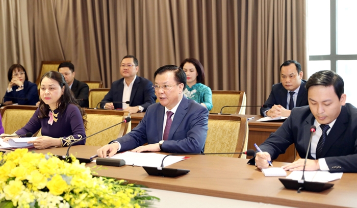 Bí thư Thành ủy Hà Nội tiếp Chủ tịch Ủy ban Trung ương Mặt trận Lào xây dựng đất nước