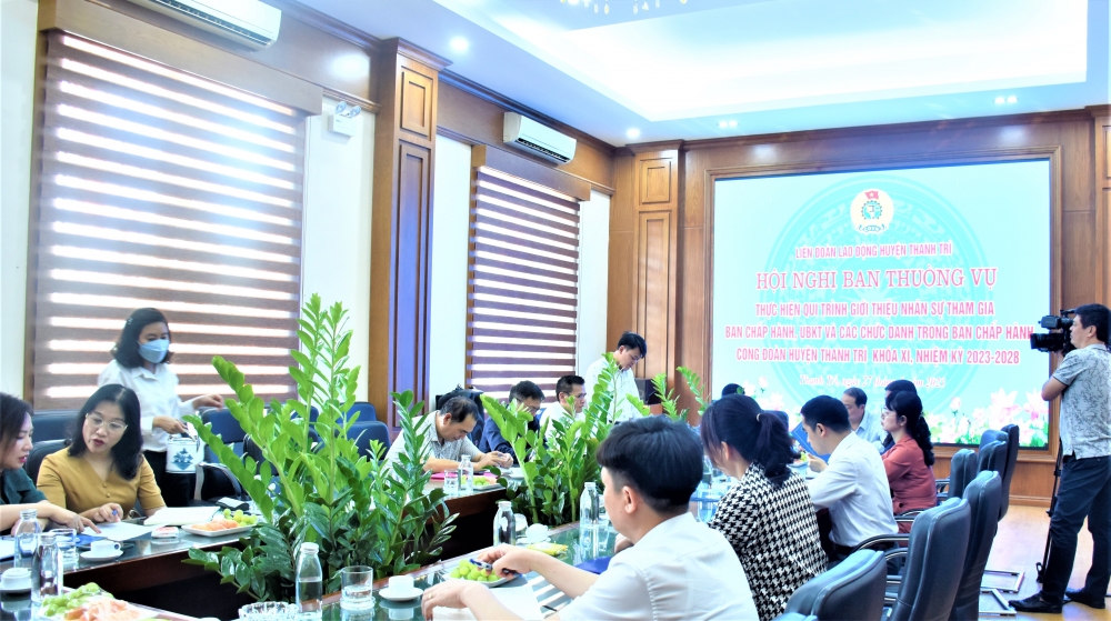 LĐLĐ huyện Thanh Trì tổ chức Hội nghị thực hiện quy trình giới thiệu nhân sự đại hội