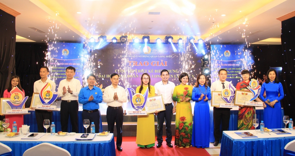 Công đoàn Trường THCS Cự Khối đoạt giải Nhất thi thiết kế biểu trưng Đại hội V Công đoàn quận Long Biên