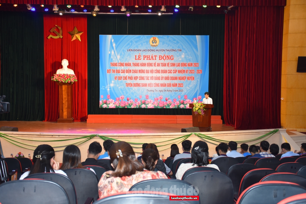 LĐLĐ huyện Thường Tín phát động đợt thi đua cao điểm chào mừng Đại hội Công đoàn các cấp