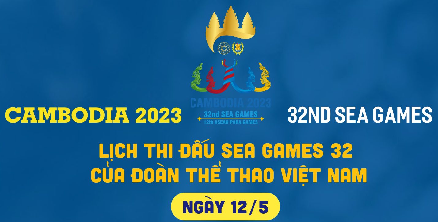 Lịch thi đấu của đoàn thể thao Việt Nam tại SEA Games 32 ngày 12/5
