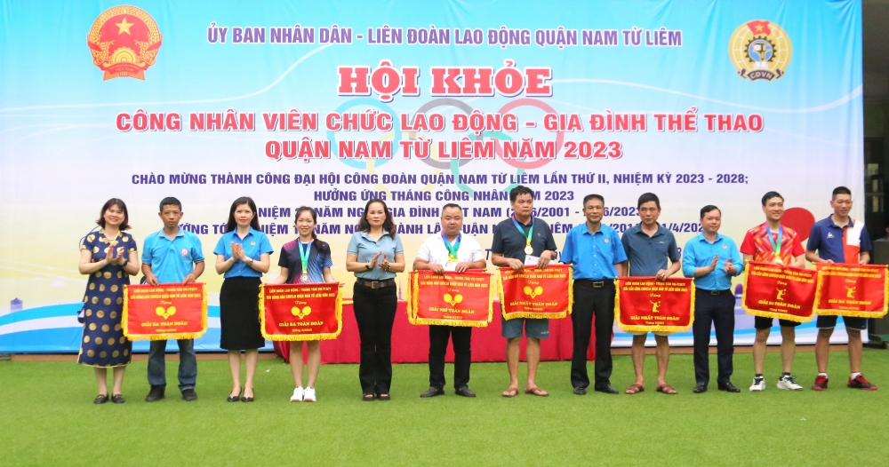 Bế mạc ‘Hội khoẻ công nhân viên chức lao động - Gia đình thể thao năm 2023’ quận Nam Từ Liêm